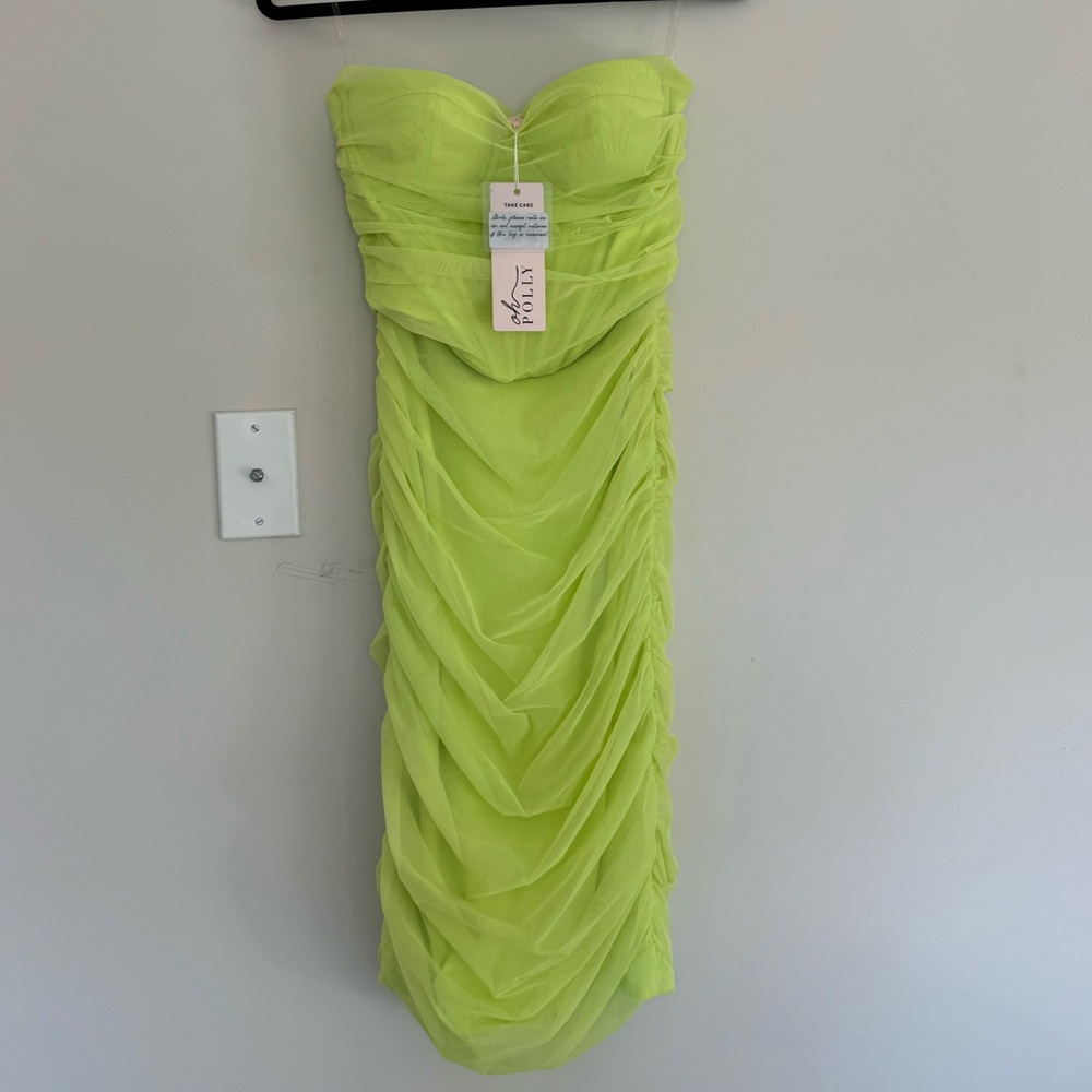 Oh Polly First Class Midi Green Dress - Size 4